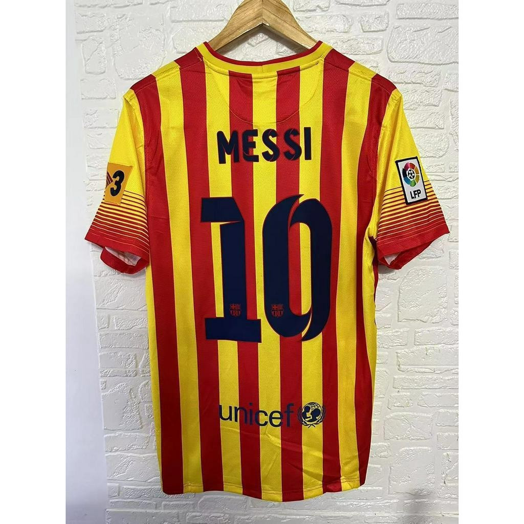 Jersey Barcelona Messi Neymar Jr. คุณภาพสูง S-XXL Retro Away