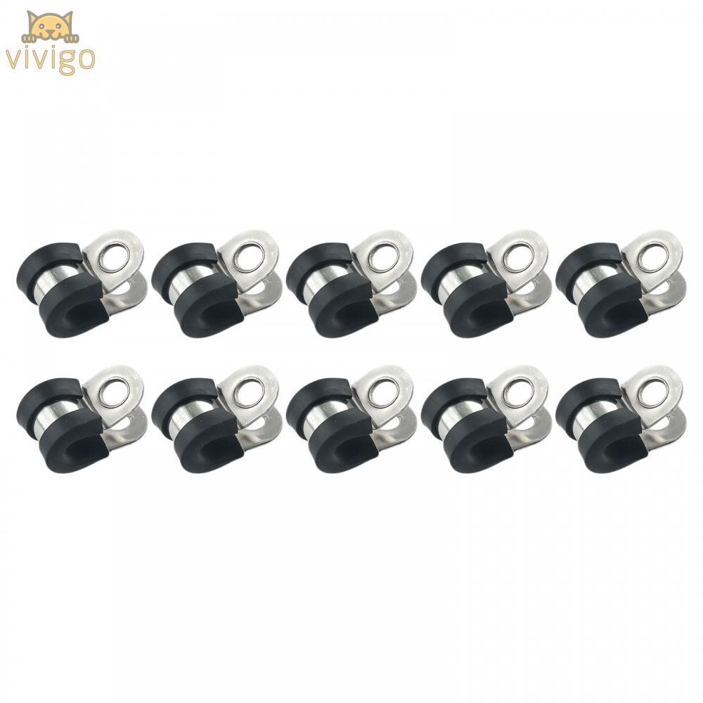 ยางเรียงราย P Clamp Cable Mount Hose Clamp 10PCS พร้อมยาง EPDM