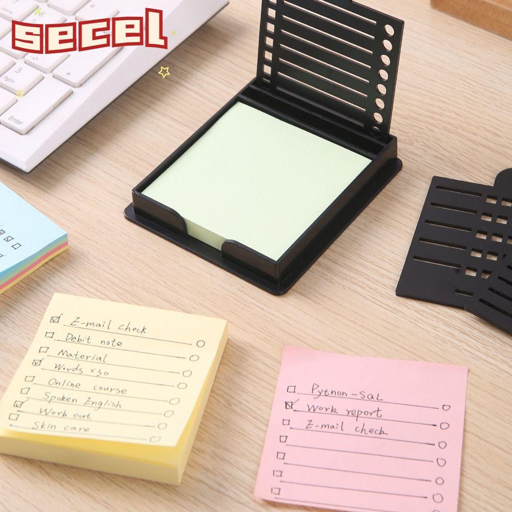 เซเซล Sticky Note Holder Set, Sticky Note Organizer Note Box Sticky Note Stencil, Line Drawing Templ