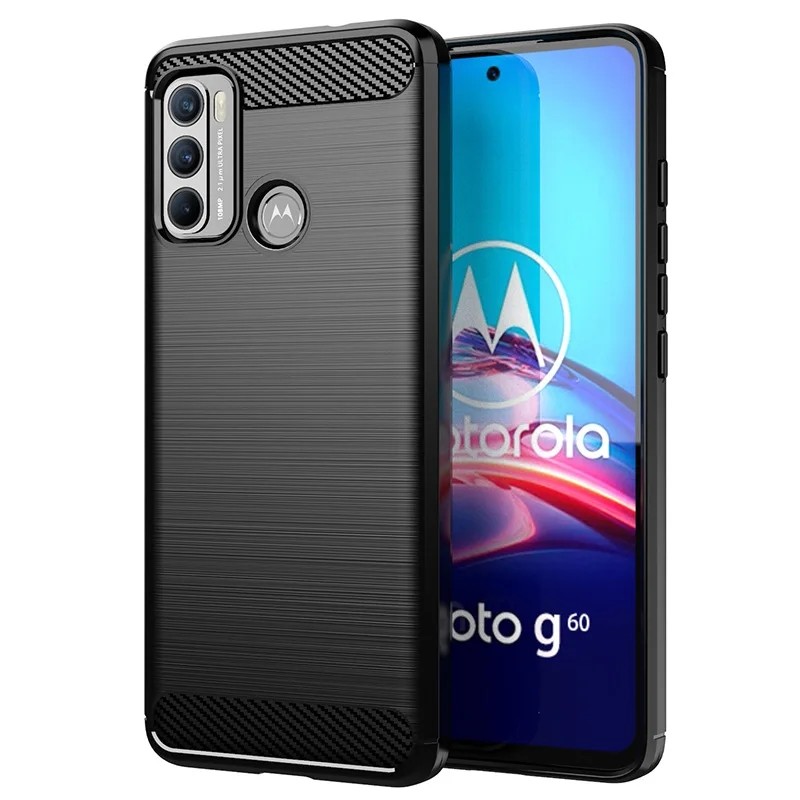 เคสคาร์บอนไฟเบอร์แบบนุ่มสําหรับ Moto G60 เคสโทรศัพท์กันกระแทกสําหรับ motorola g60 เคสเนื้อแปรง