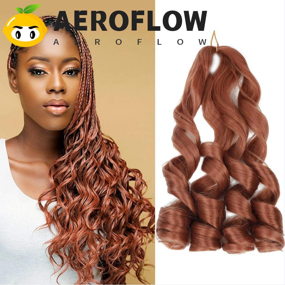 AEROFLOW Wave Braiding Hair ทนความร้อน สีน้ำตาลออมเบร สำหรับผู้หญิง ทรงผมยาวและธรรมชาติ