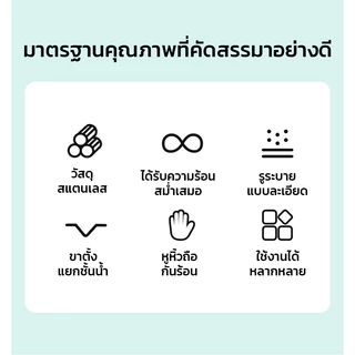 MAYNOS ซึ้งนึ่งอเนกประสงค์สแตนเลสแท้ ทนความร้อนสูง ทนสนิม พร้อมหูหิ้วและขาตั้งยกสูง ทำความสะอาดง่าย