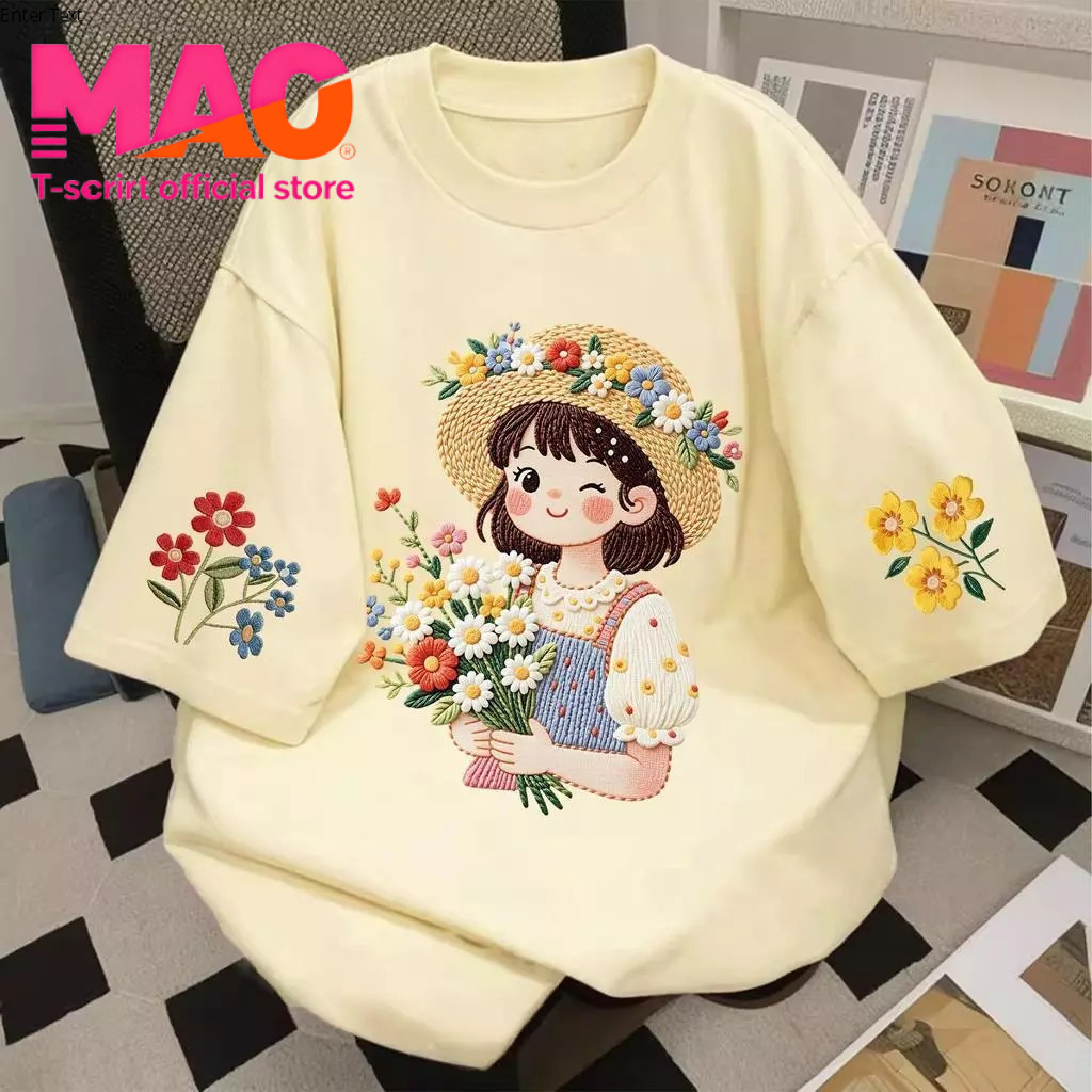 COD✅ (จัดส่งในกรุงเทพฯ) MAO Shop เสื้อยืด ลาย สไตล์เกาหลี ผ้านุ่มสบายตัวทั้งวัน รองรับ