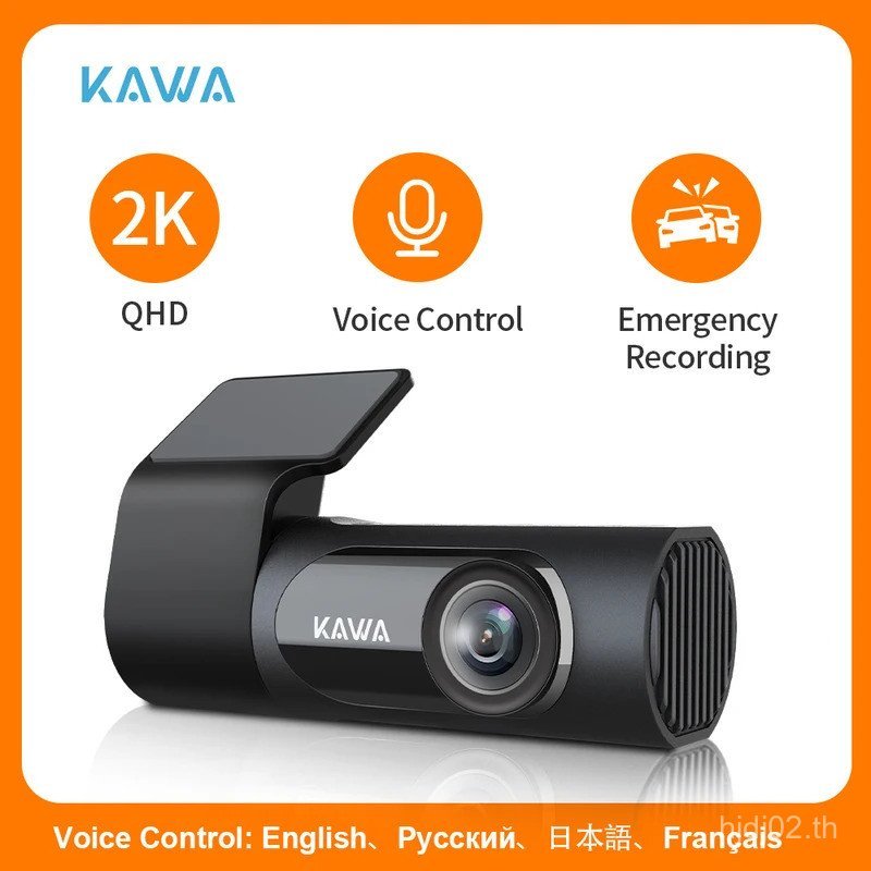 KAWA รถ DVR D6 Dash กล้องสําหรับรถยนต์ 1440P Video Recorder EN RU FR JP ควบคุมเสียง 24H โหมดที่จอดรถ