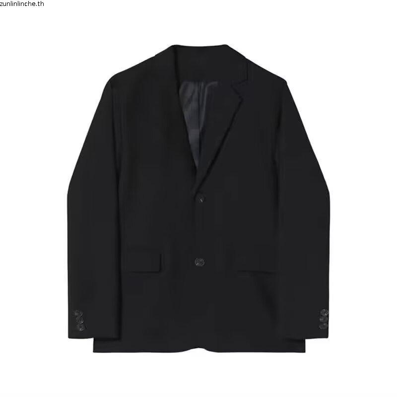 S-5xl เกาหลี Basic Blazer ผู้ชายสีดําลําลองหลวมธุรกิจ Plus ขนาดเสื้อสูท