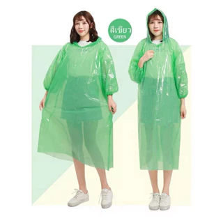 L-1120 เเสื้อกันฝนผู้ใหญ่ PE แบบหนา ขนาด 145x85 ซม (6-10-12 ตัว) คละสี พร้อมส่ง