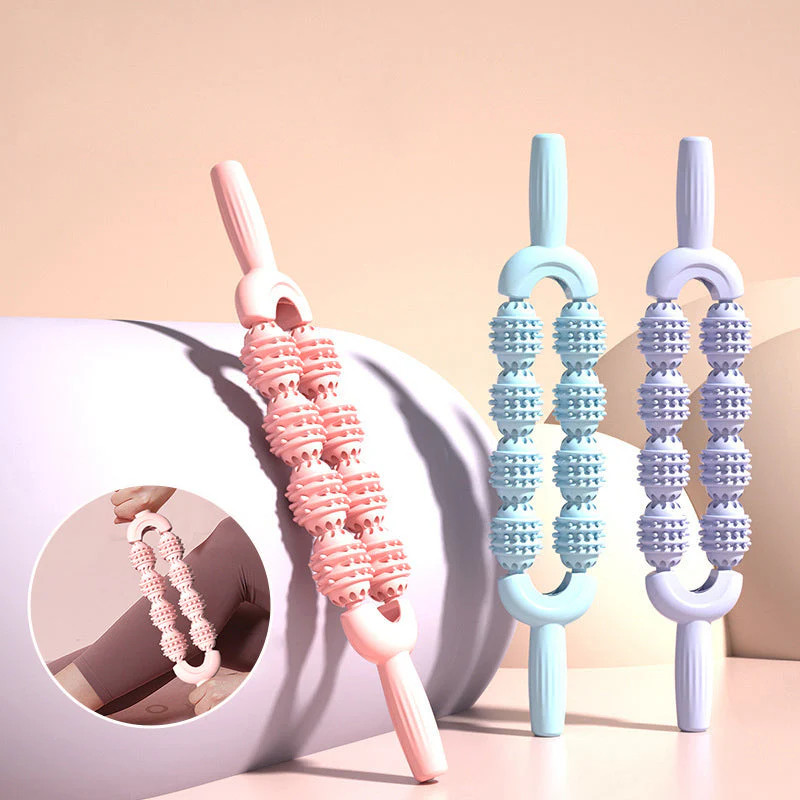 ลูกกลิ้งนวดมัลติฟังก์ชั่นเพื่อบรรเทาอาการปวดคอไหล่กลับความเมื่อยล้าต้นขาบาง Biceps Handy เครื่องมือน