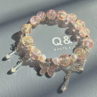 สร้อยข้อมือคริสตัลลายดาวตกและผีเสื้อ สไตล์ดอกไม้ร้อน สำหรับทำเองเป็นเครื่องประดับ