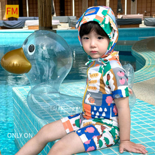 ชุดว่ายน้ําเด็กชายสไตล์เกาหลีใหม่ แห้งเร็ว ดีไซน์การ์ตูนน่าร…