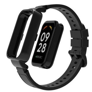 TPU สายรัดกีฬาสําหรับสมาร์ทวอทช์ Xiaomi Mi Band 9 / 8 Active Hard PC ป้องกันหน้าจอกรอบกันชนเข็มขัดสร้อยข้อมือ Repalcement สายรัดข้อมืออุปกรณ์เสริมสําหรับ Redmi Band 3 2