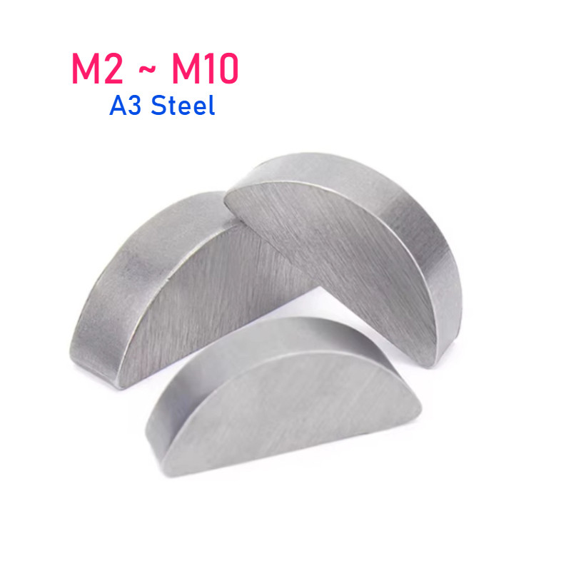 M2 M2.5 M3 M4 M5 M6 M8 M10 GB1099 A3 เหล็กครึ่งรอบ Crescent C-Shaped Pin Key แบนกึ่งวงกลม Half-Moon 
