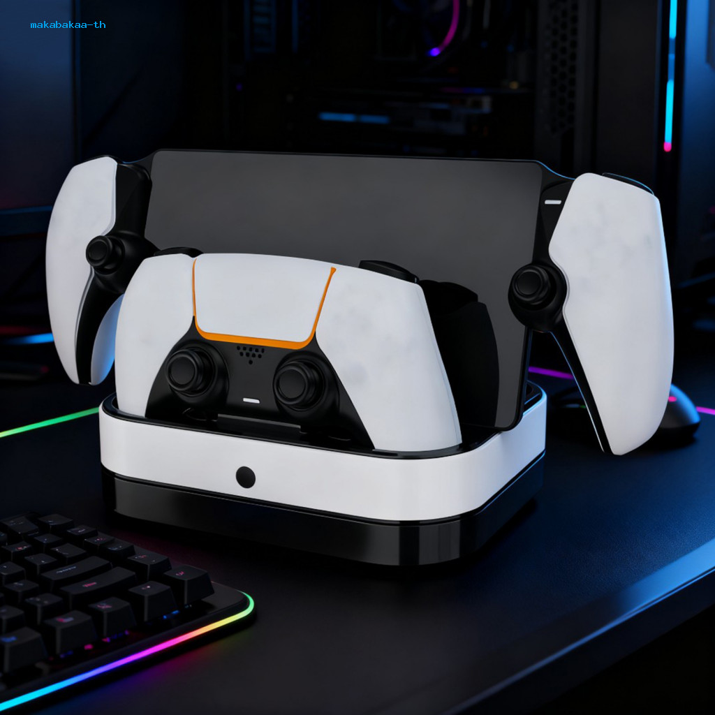 [makabakaa] Fast CHARGING Station สําหรับคอนโทรลเลอร์ Dual Controller แท่นชาร์จสําหรับ Ps5 Portal Re