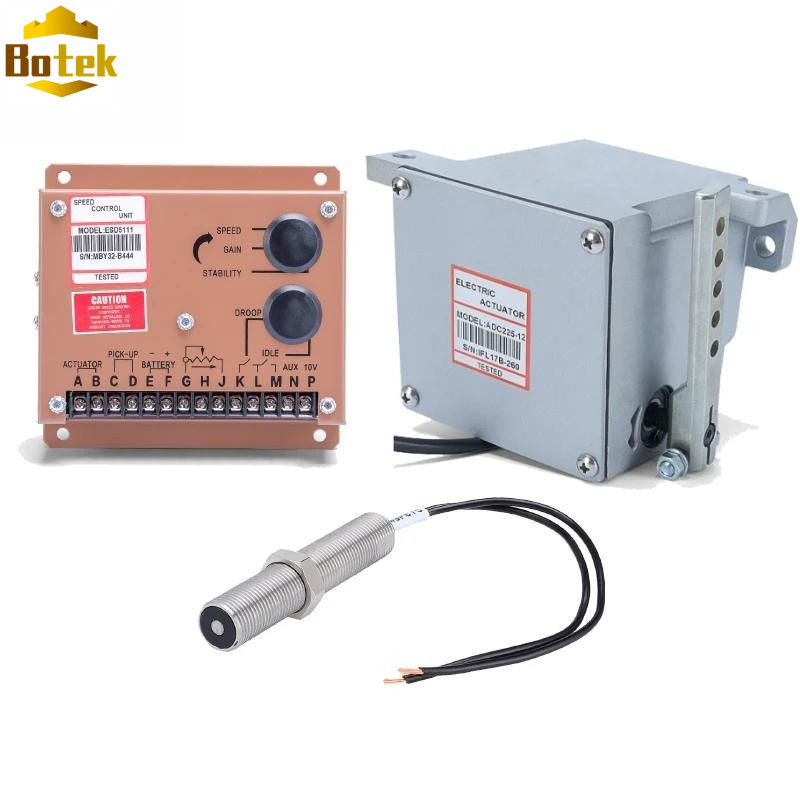 Adc225-12v+esd5500e + msp675 หรือ adc225 24v Actuator เครื่องยนต์ควบคุมความเร็วแม่เหล็กหมุนเซ็นเซอร์