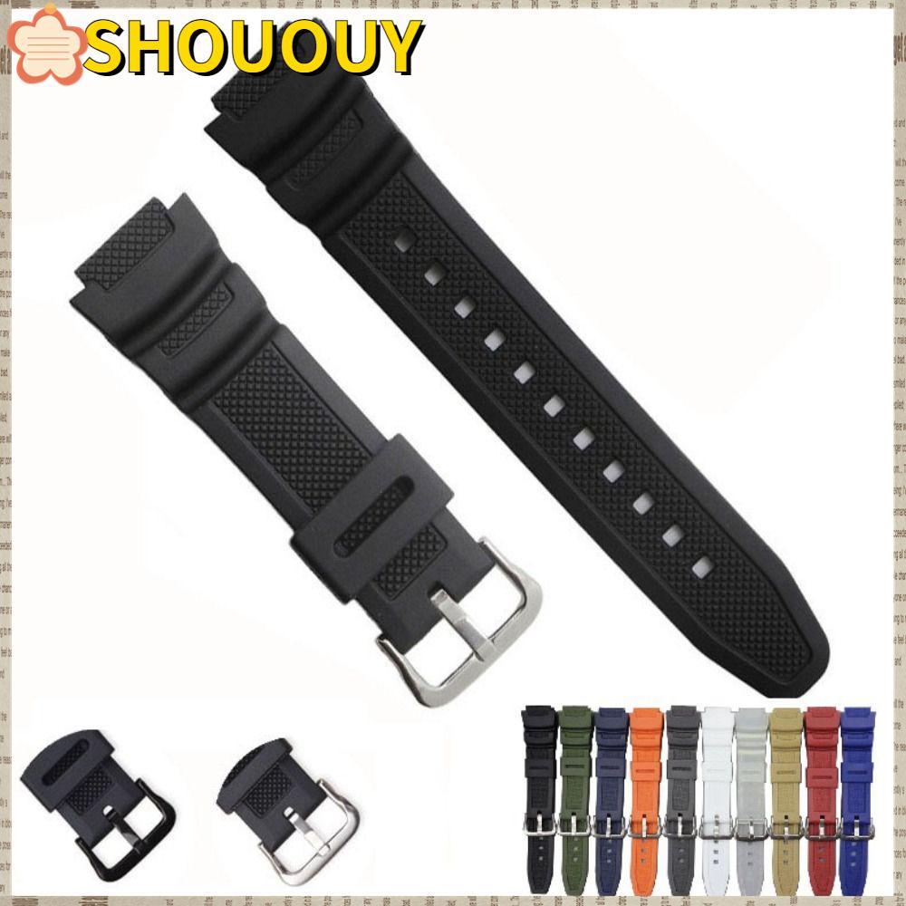 SHOUUY สายซิลิโคน, Pin Buckle ผู้ชายผู้หญิงนาฬิกาซิลิโคน WristBand, เปลี่ยนกีฬา Soft Watchband สําหรับ AE-1200WH AQ-S810W MRW-200H นาฬิกาอุปกรณ์เสริม