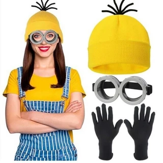 COD เซ็ทมินเนี่ยน 3ชิ้น หมวก แว่นตามินเนี่ยน ถุงมือ ใส่ได้ทั้งเด็ก และ ผู้ใหญ่ minion cosplay