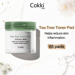 Cokki Tea Tree Toner Pad 65 Pads Daily 4-IN-1 Reduces Acne Moisturizes Soothe