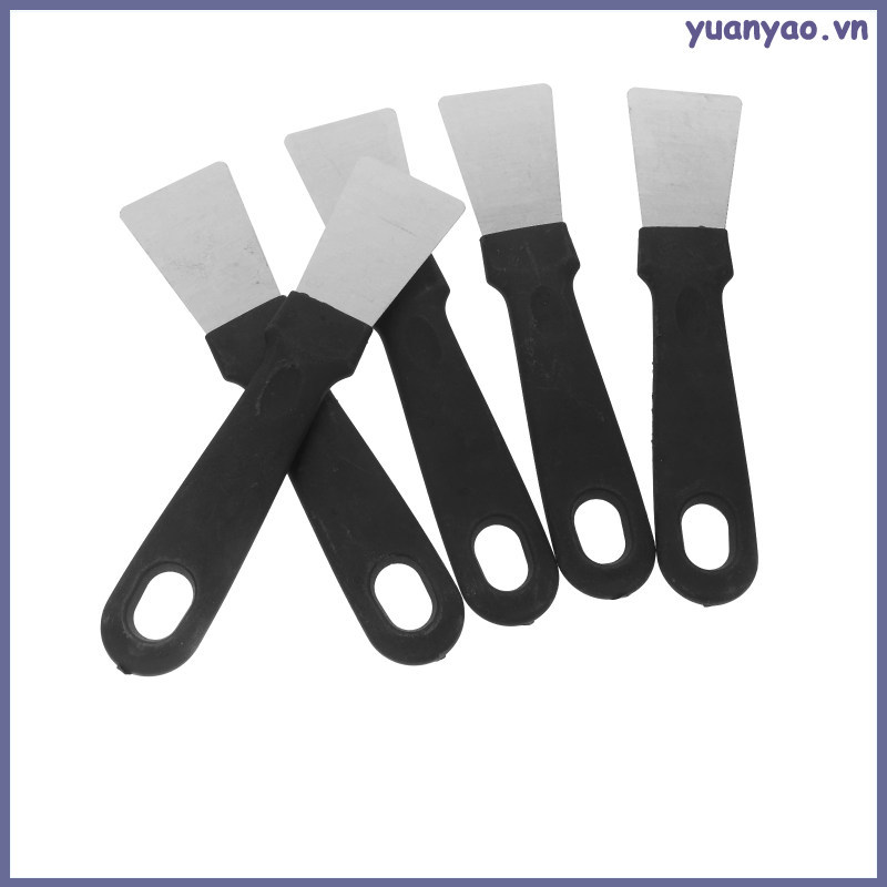 5pcs Griddle Scraper เครื่องมือสแตนเลสโลหะขนาดเล็ก Grill Scraper สําหรับกลางแจ้ง BBQ Stiff Grill Pan