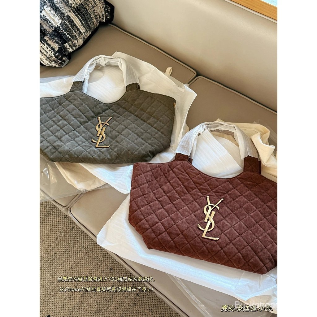 Saint Laurent Paris (YSL) กระเป๋าสะพายหลังและโท้ท หนังแกะแท้ ความจุขนาดใหญ่