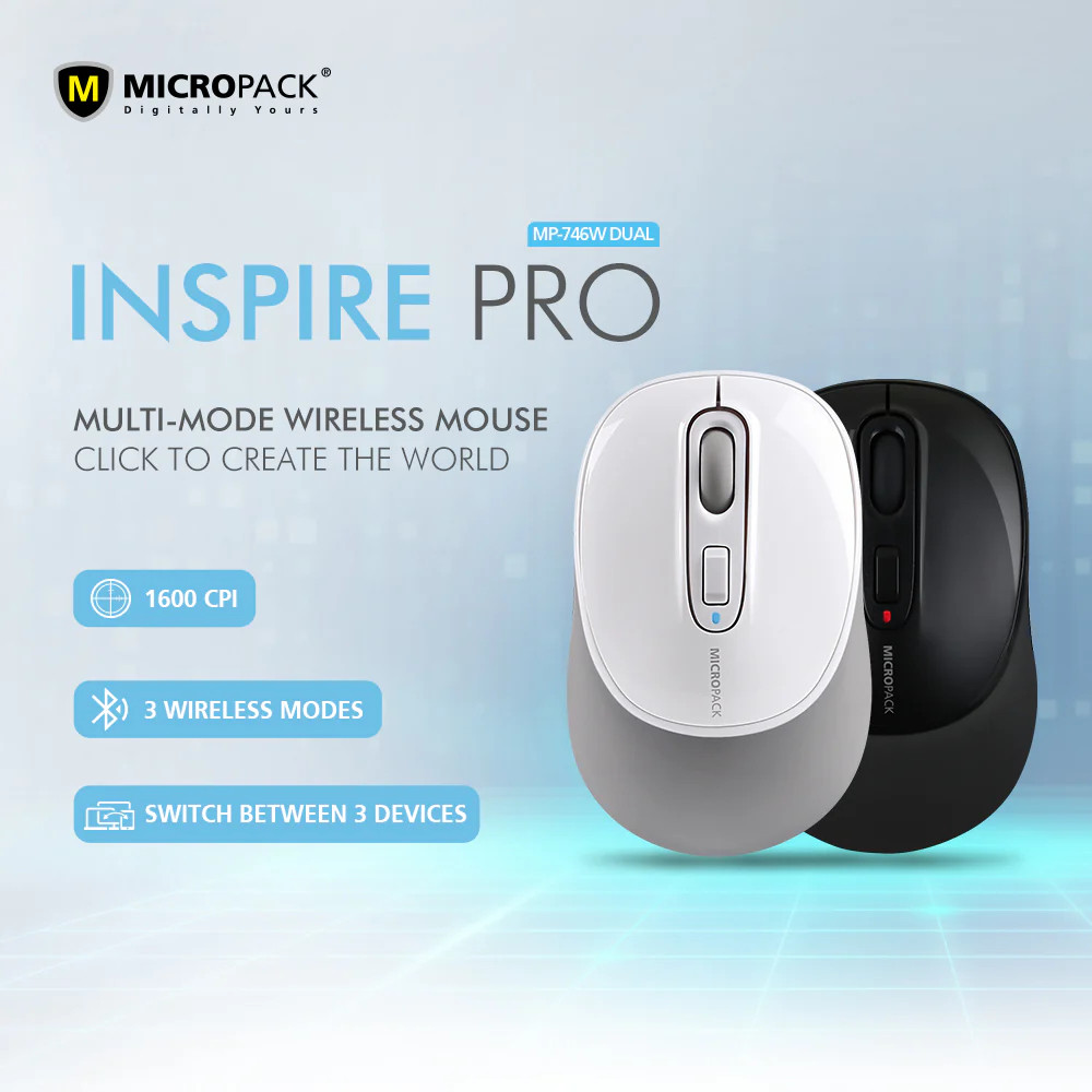 MOUSE (เมาส์ไร้สาย) MICROPACK (MP-746W) SILENT DUAL MODE BLUETOOTH และ WIRELESS