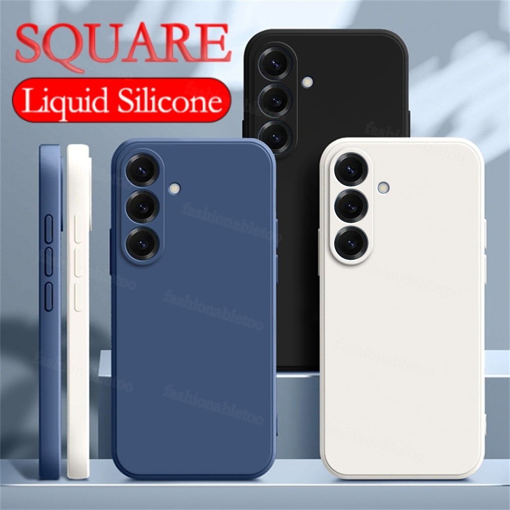 ปลอกสําหรับ Samsung Galaxy A57 A37 A27 A17 A07 LTE 57 A 37 17 A 07 4G 5G 2026 สแควร์ซิลิโคนเหลวเคสโทรศัพท์กล้องกันกระแทกป้องกันนุ่มปกหลัง