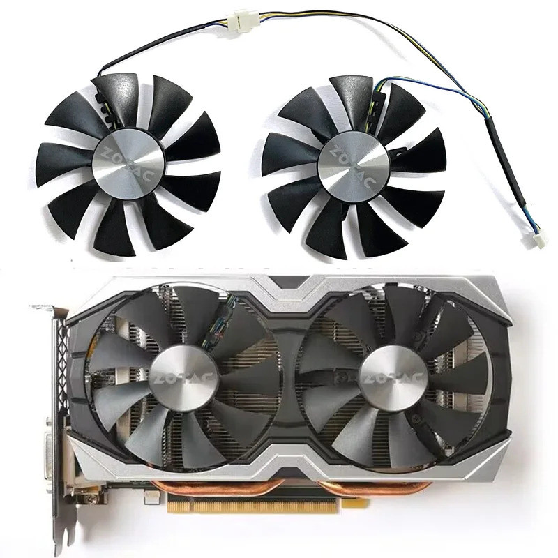 HL 2PCSGA91S2HGFY09010E12SPA85MM4PINVgacoolingfan แทนที่ ZotacAmp10606GbGtx1070 Mini กราฟิกการ์ดพัดล