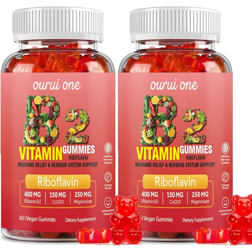 วิตามินบี2 เจลลี่ 400มก | Riboflavin 400mg มี Coenzyme Q10 150mg, Magnesium 200mg, Zinc 10mg | ข2 วิ