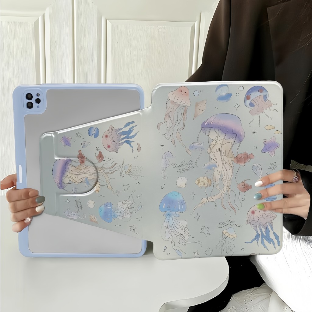 360° หมุนอะคริลิคการ์ตูนดอกไม้สําหรับ Huawei MatePad Air 11.5 BTKR-W09 BTK-AL09 BTK-W09 DBY2-L09CK D