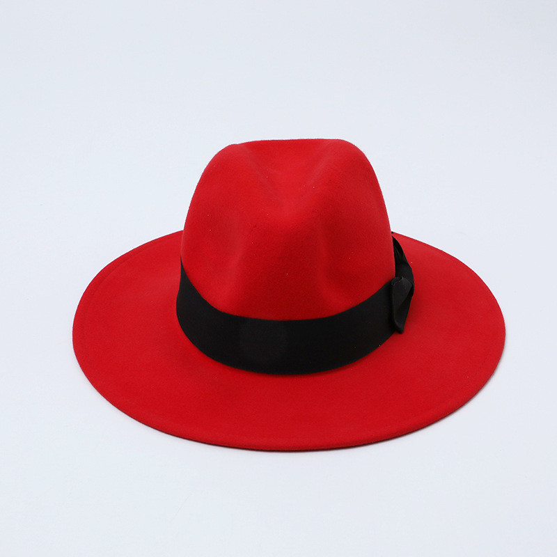 Two-tone fedora hat, unique black and red, simple and stylish, British jazz hat, versatile for stage