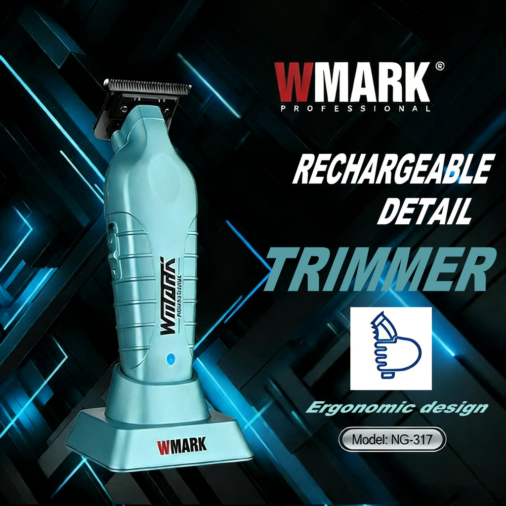 WMARK กรรไกรแกะสลัก NG-317 ปัตตาเลี่ยนผมไฟฟ้า ปัตตาเลี่ยนผม ปัตตาเลี่ยนผมแบบชาร์จไฟได้ ร้านทําผม