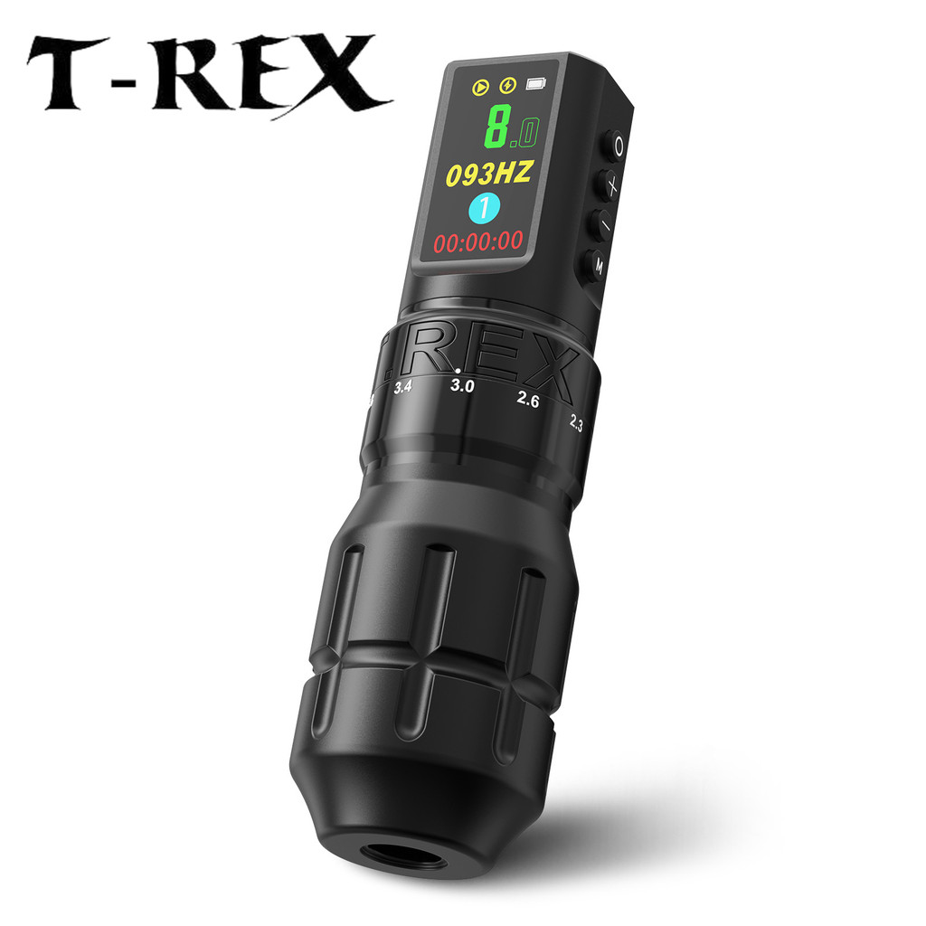T-Rex ANKY เครื่องสักไร้สายปากกา 7 จังหวะปรับมอเตอร์หน้าจอ LCD แต่งหน้า Tattoo สําหรับ Tattoo Art