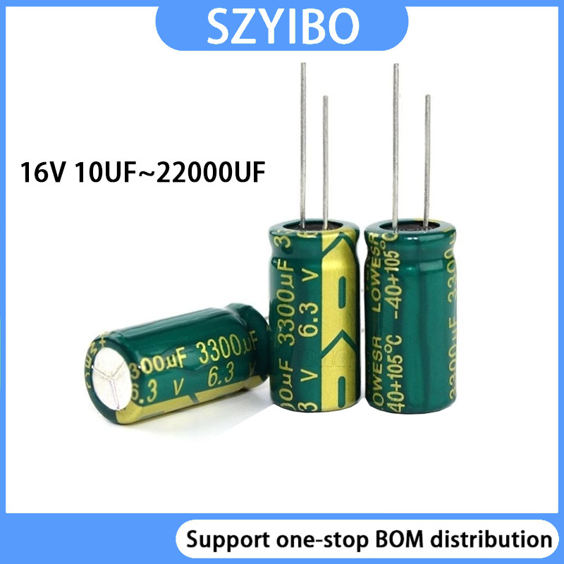 5 ~ 50 ชิ้น 16 โวลต์ตัวเก็บประจุไฟฟ้าความถี่สูง 10UF/22UF33UF/47UF/100UF/330UF/680UF/1000UF/22000UF