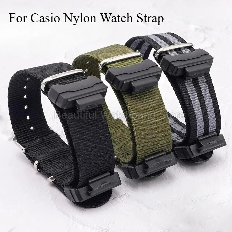 สําหรับ สําหรับ สําหรับ สําหรับ ​​Casio G-SHOCK สายไนลอน GD-100/110/120/350 GM-5610 หัวเข็มขัดพิเศษ 