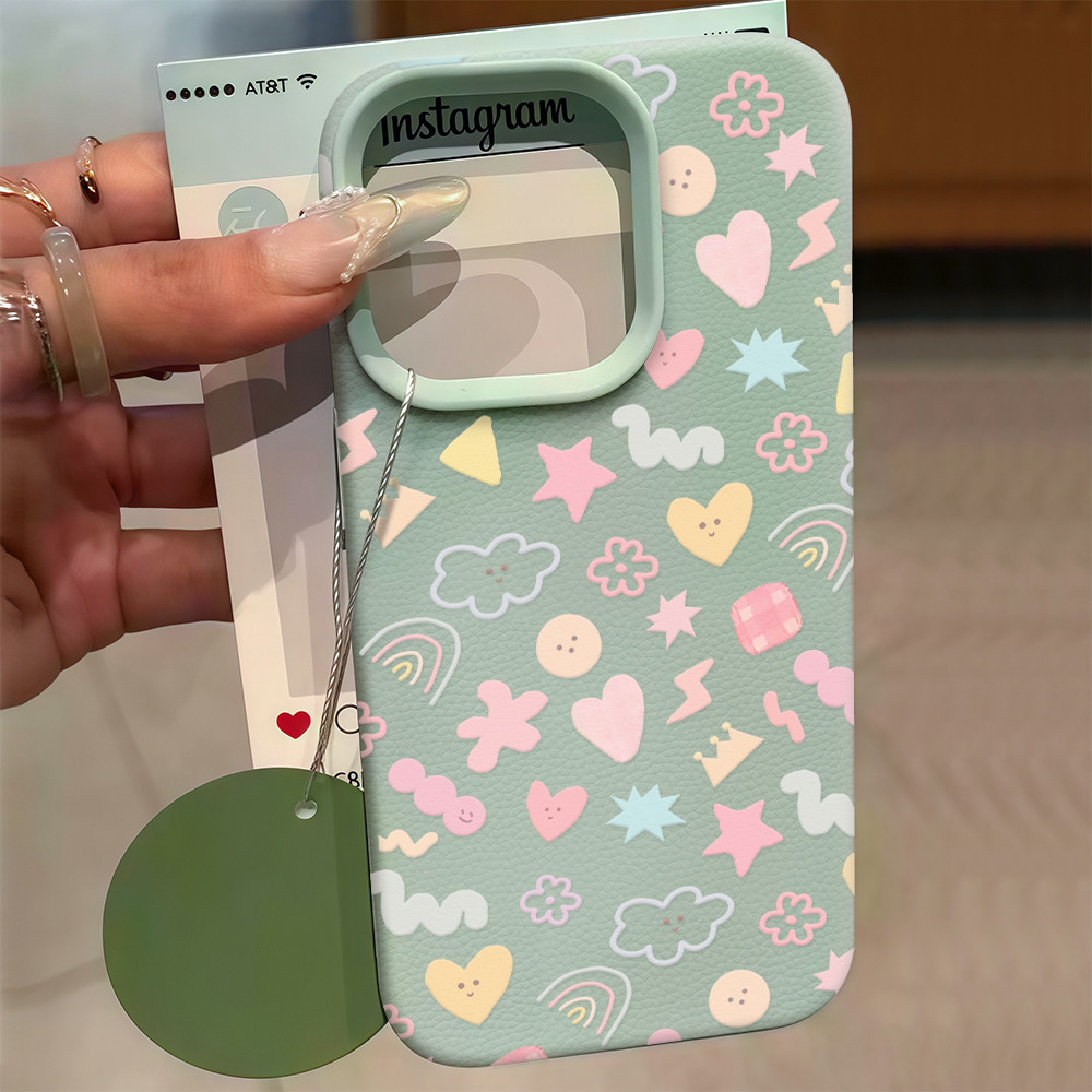 Silicone TPU ลวดลายน่ารัก เคสไอโฟน For iPhone 11 17 16 15 12 13 14 15 Pro Max 13 14 12 XR X XS Max 7 8 16 Plus เคสมือถือ