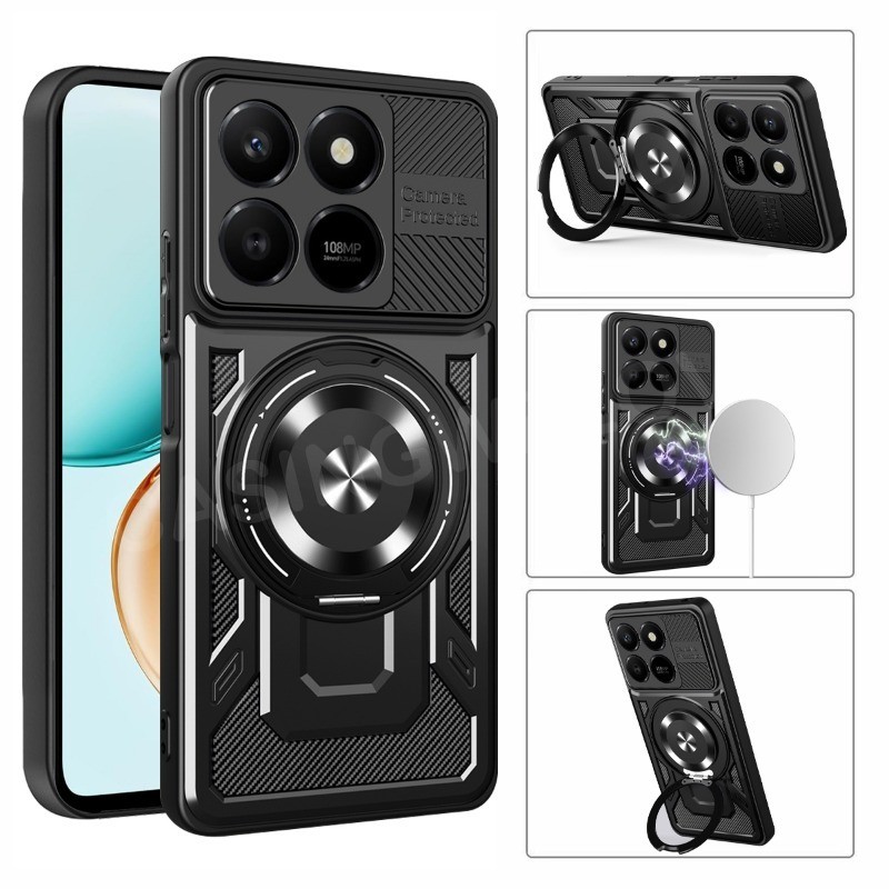 เคสโทรศัพท์สําหรับ Honor 400 สมาร์ท X7D 400 Lite 4G 5G ผู้ถือแม่เหล็กกันกระแทกโทรศัพท์ปลอกกลับ Hard Cover