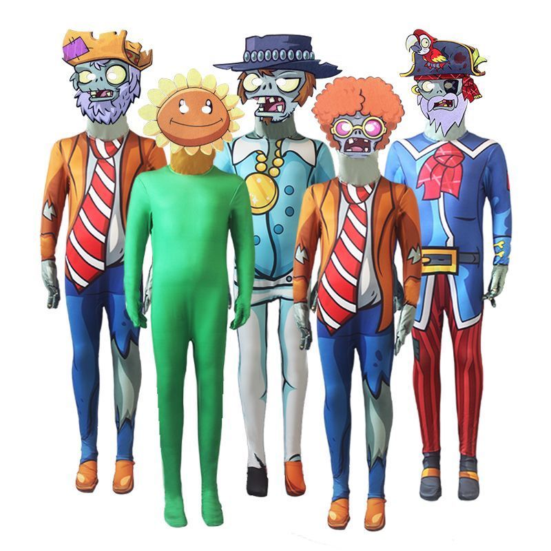 plants vs zombies costume plants vs zombies cosplay funny zombie costume Bodysuit Halloween cosplay