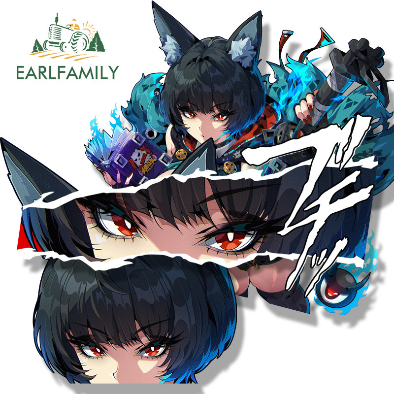 EARLFAMILY Spook Shack Lucia Fanart สติกเกอร์รถเกมร้อน Zzero Chibi หัวใหญ่รูปลอก Peek สาว Graffiti Gothic Punk สติกเกอร์เหมาะสําหรับ Helemt Trunk