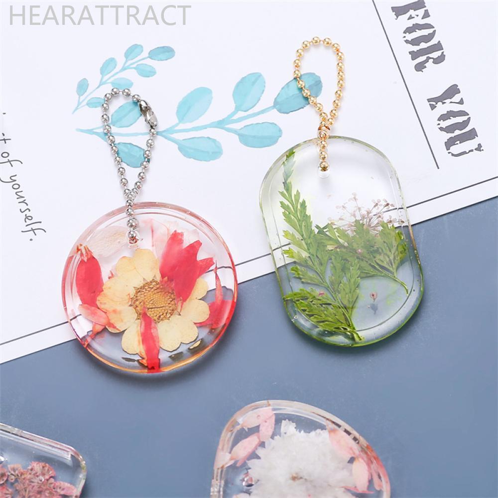 HEARATTRACT 6 ชิ้น/เซ็ต DIY อีพ็อกซี่พวงกุญแจซิลิโคนแม่พิมพ์เรซิ่นแขวนจี้หัตถกรรม Moulds เครื่องประด