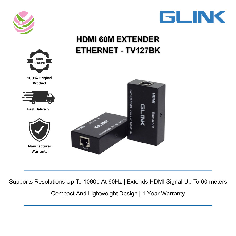 GLINK(GL-032)-HDMI 60M EXTENDER ETHERNET - TV127BK