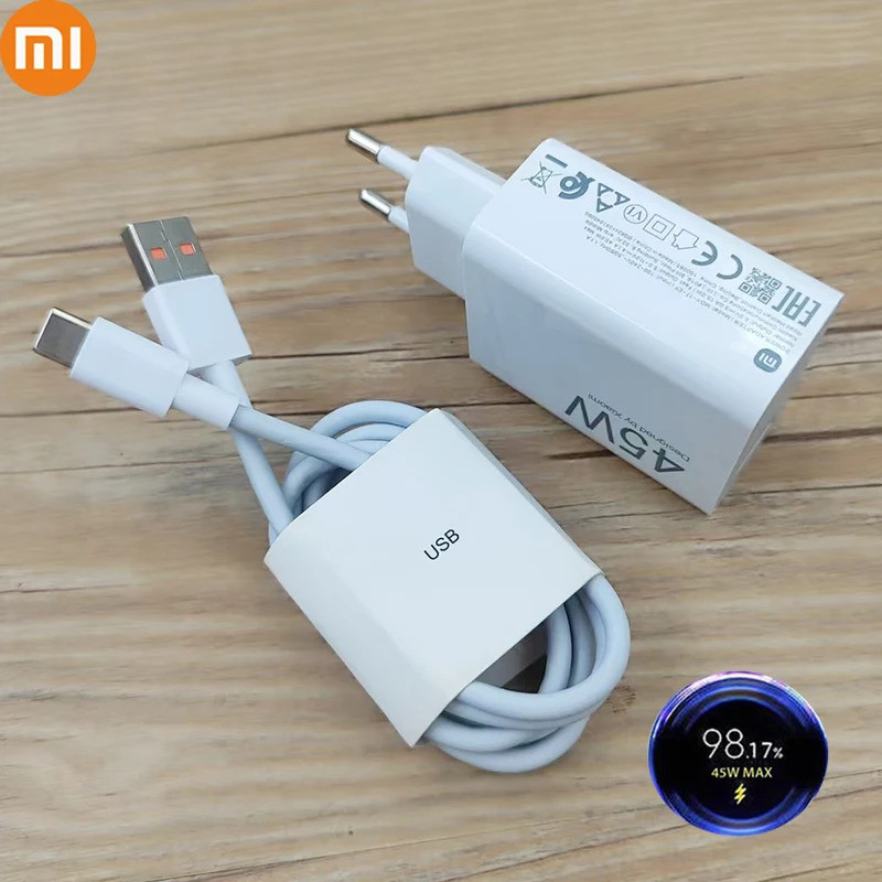 Xiaomi 45W EU Charger Turbo Fast Charge Adapter 6A 2M 1.5M ประเภท C สําหรับ XIAOMI Redmi หมายเหตุ 14