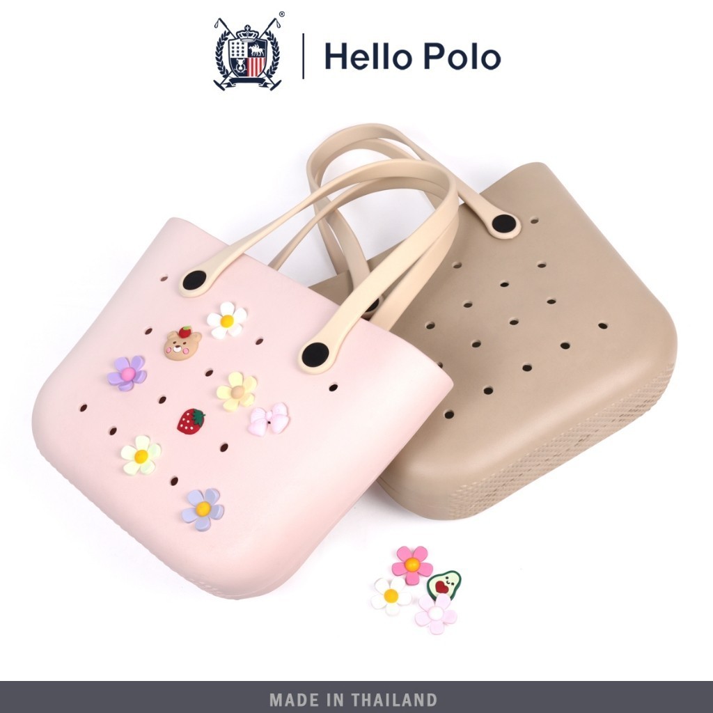 Hello Polo รุ่น BH2002 กระเป๋าแฟชั่น ใบใหญ่ ทรงโท้ท ใส่ของได้เยอะ ยาง EVA ใส่ได้ทุกโอกาส ขนาด 30x42 