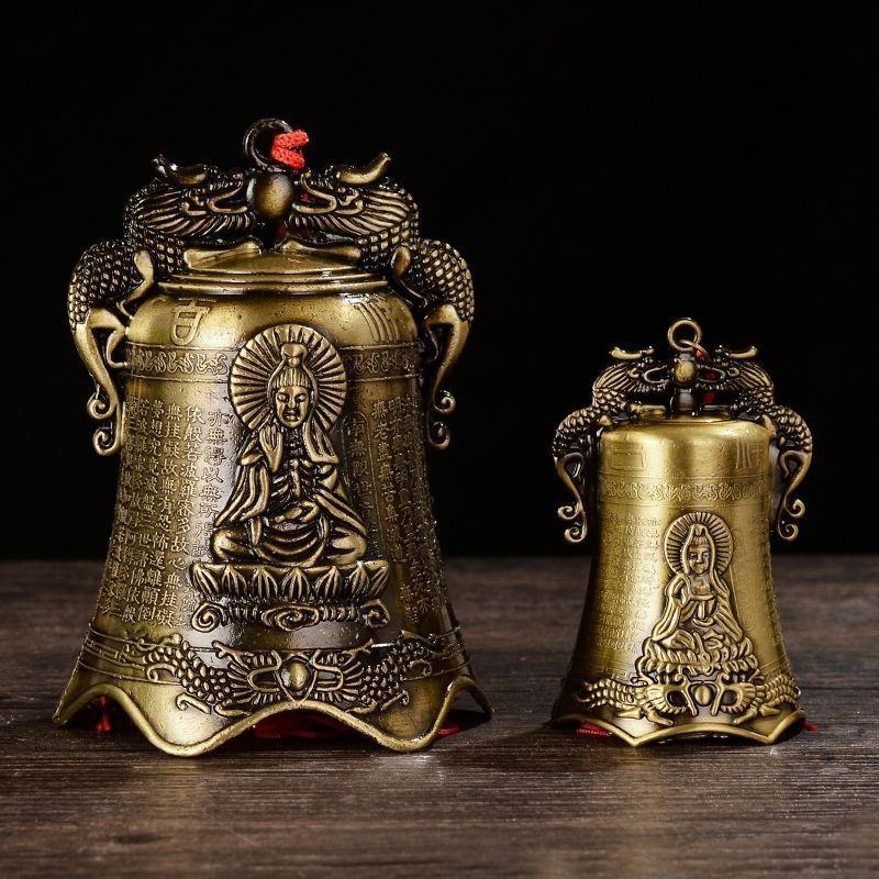 สินค้าใหม่พร้อมสต็อกโลหะผสมโบราณฮวงจุ้ยระฆังระฆังทองแดงกระดิ่งลมลูกตุ้มเมืองบ้านงานฝีมือจี้แขวนพระพุทธรูปนาฬิกาโชคดีขนาดใหญ่20260108