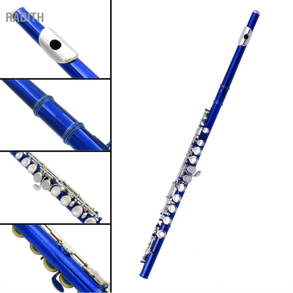 Radith Radith Btuty Western Concert Flute Cupronickel ชุบนิกเกิล 16 หลุม C Key Woodwind Instrument ผ