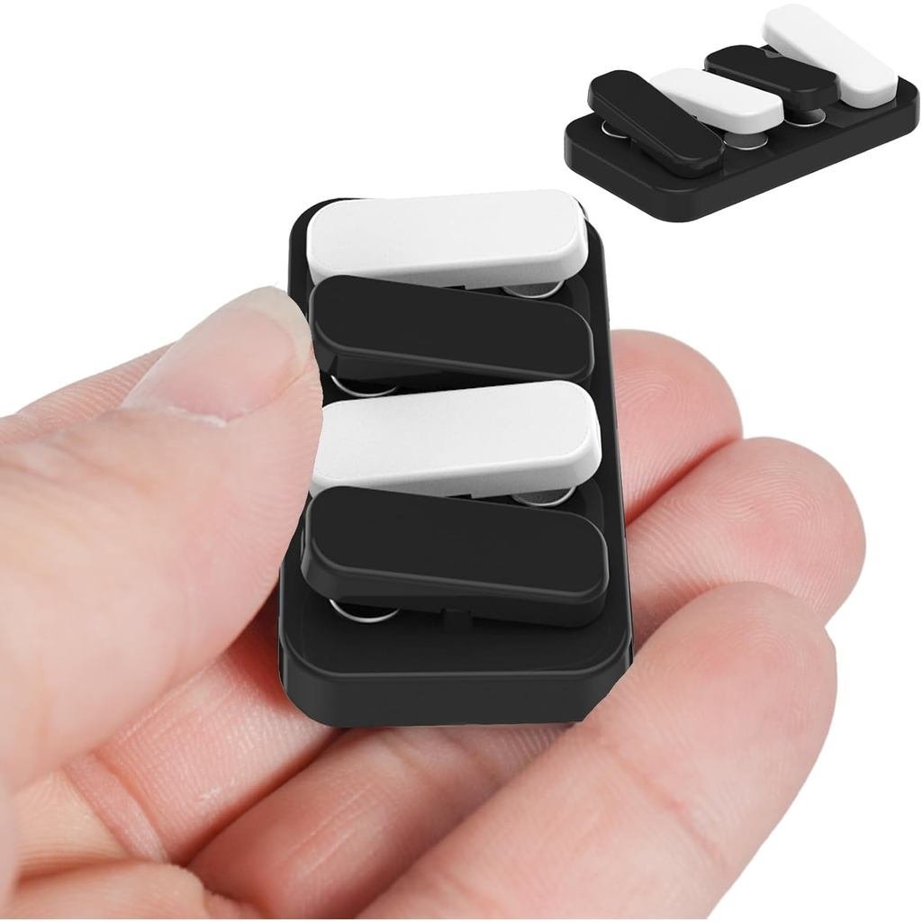 Metal Fidget Slider EDC Fidget Clicker Fidget ของเล่นสําหรับผู้ใหญ่ (สีดําและสีขาว)