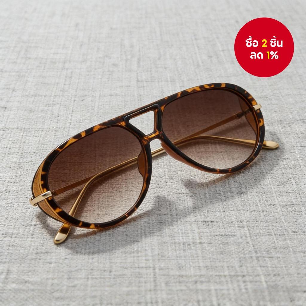 แว่นกันแดด Aviator ขนาดใหญ่ย้อนยุคกรอบ Double Bridge Aviator พร้อมการออกแบบคัตเอาท์สามเหลี่ยมที่ไม่ซ