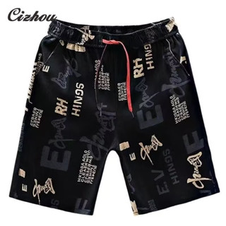 กางเกงขาสั้นห้าจุดผ้าไหมน้ำแข็ง สไตล์ใหม่สำหรับผู้ชาย ทรงหลว…