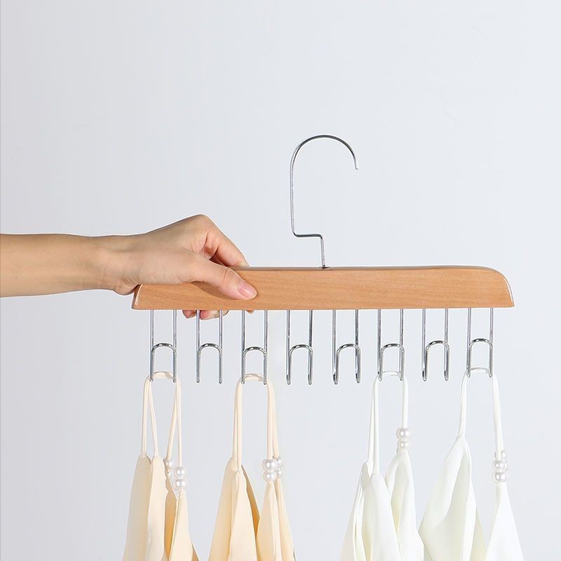 ไม้แขวนเสื้อ 8 ตะขอ กันลื่น แข็งแรง ทนทาน ไม่เป็นสนิม ประหยัดพื้นที่ ใช้กับผ้าพันคอ ยกทรง เนคไท หมวก ตู้เสื้อผ้า - รูปที่ 2