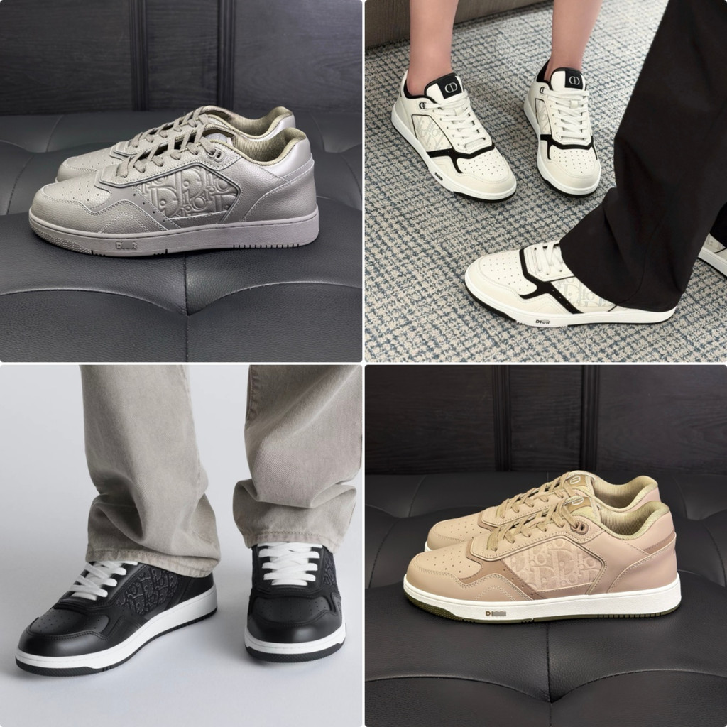 【ก่อนสั่งสอบถาม】ราคา4800 DDD รองเท้าผ้าใบลำลอง รองเท้ากีฬาหนังวัว ทรงหัวกลม ผูกเชือก รุ่นยูนิเซ็กส์ 