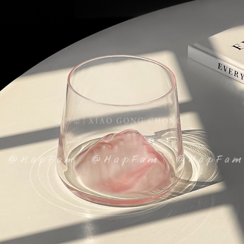 Ins สไตล์แก้วภูเขาไฟฟูจิสีชมพู High-End แก้ววิสกี้ไวน์ X V6DK