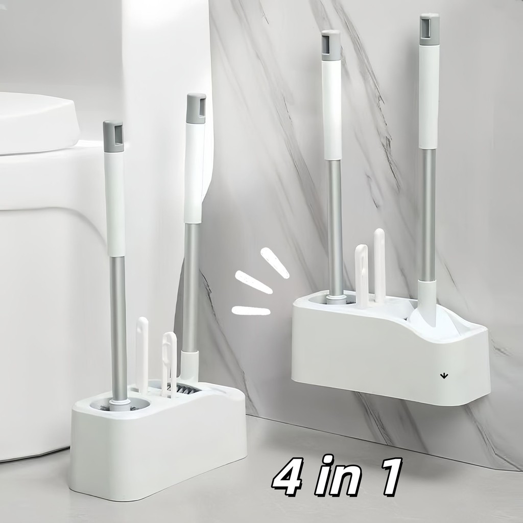 แปรงขัดส้วม ขัดห้องน้ํา 4 in 1 แปรงขัดห้องน้ำ ตั้งพื้น/ติดผนัง ขัดได้ทุกซอกทุกมุม Dreamhouse