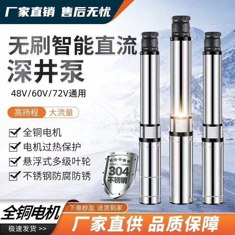 ปั๊มหอยโข่งจุ่มลึก BLDC 48V-72V สำหรับรถไฟฟ้า/การเกษตร